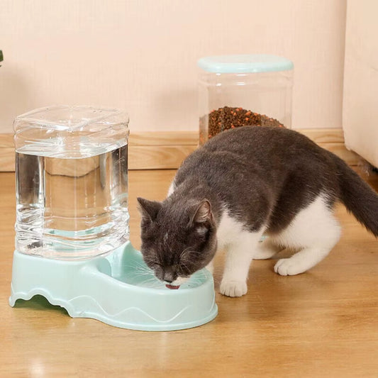 Automatic Pet Feeder Large Cat Dog Food Dispenser Water Fountain Drink Bowl