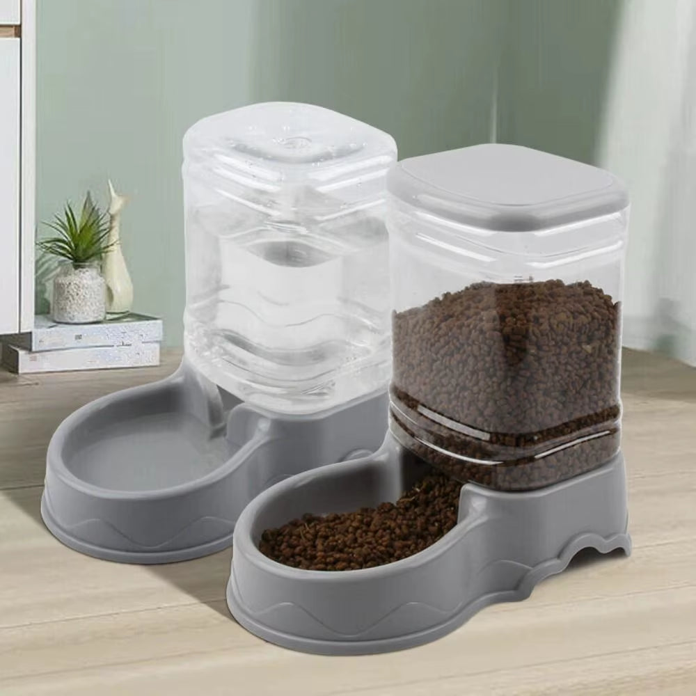 Automatic Pet Feeder Large Cat Dog Food Dispenser Water Fountain Drink Bowl